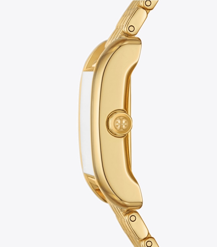 TORY BURCH ELEANOR WATCH, GOLD-TONE STAINLESS STEEL - Ivory/Gold