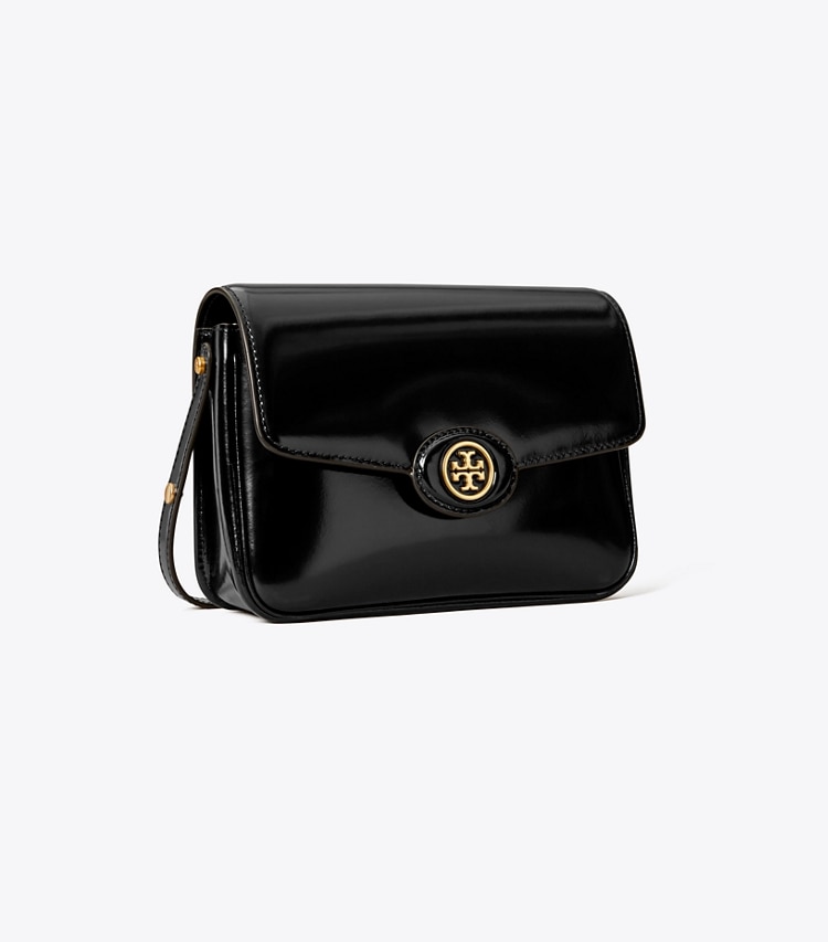 TORY BURCH ROBINSON SPAZZOLATO CONVERTIBLE SHOULDER BAG - Black