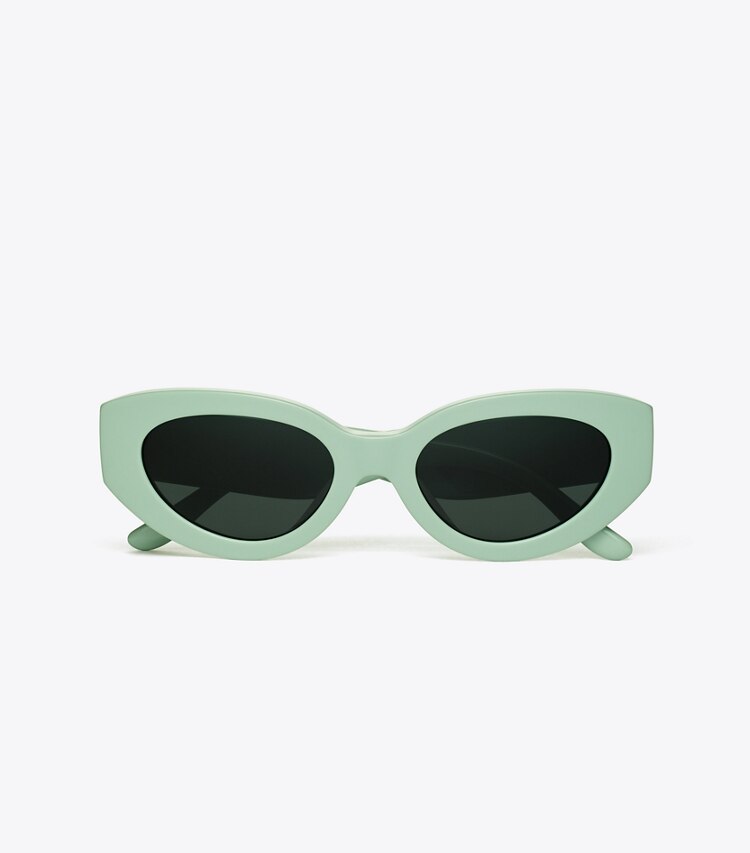 TORY BURCH KIRA CAT-EYE SUNGLASSES - Solid Mint/Solid Grey