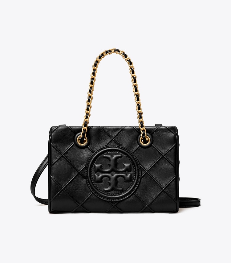 TORY BURCH MINI FLEMING SOFT CHAIN TOTE - Black