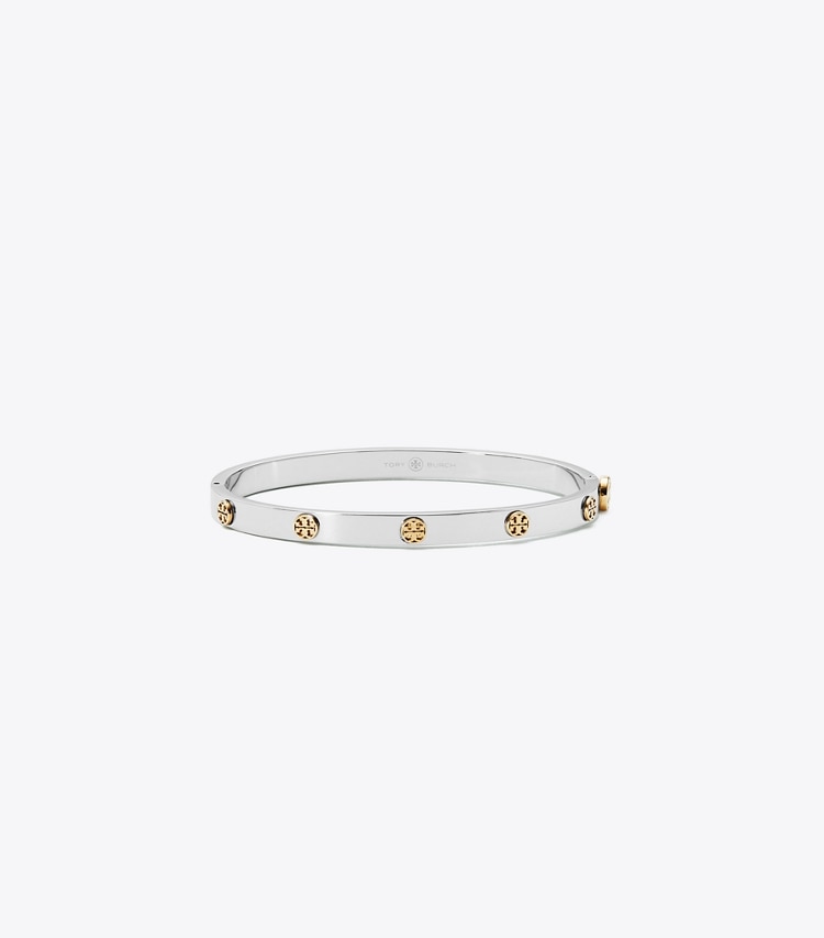 TORY BURCH MILLER STUD HINGE BRACELET, 5MM - Tory Silver / Tory Gold