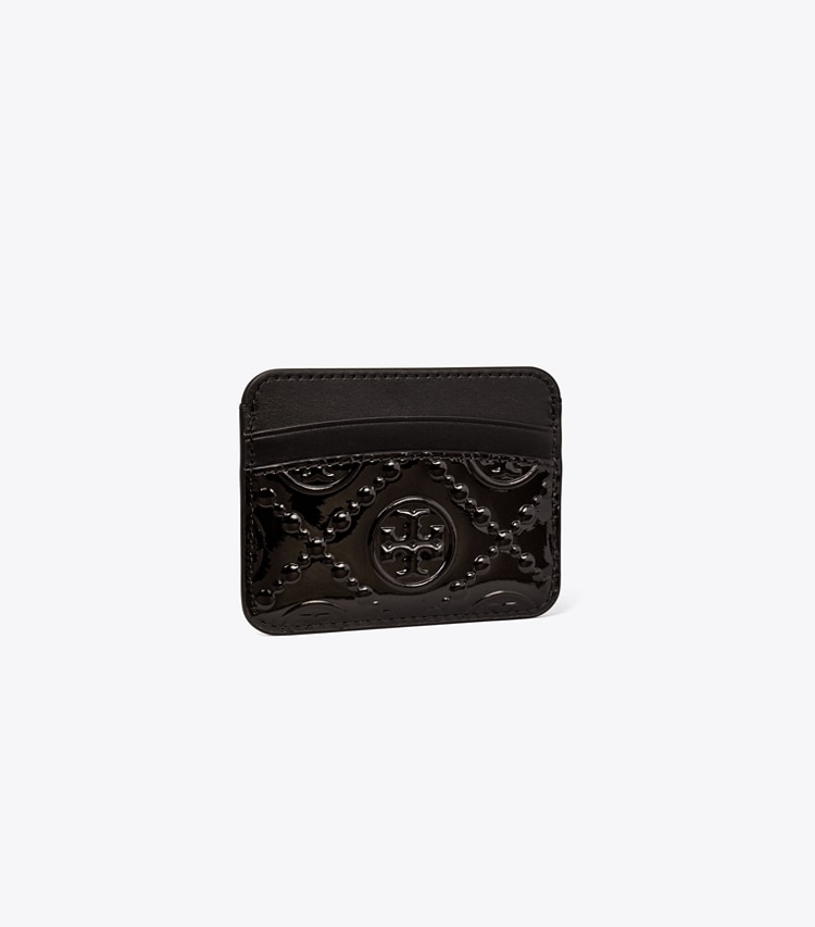 TORY BURCH T MONOGRAM PATENT CARD CASE - Black