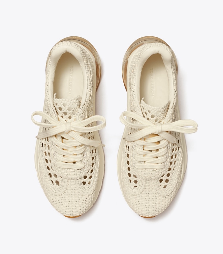 TORY BURCH GOOD LUCK WOVEN TRAINER - New Ivory