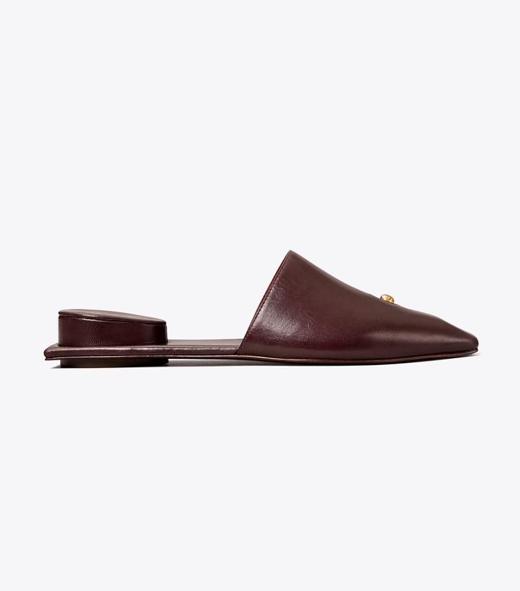 TORY BURCH PIERCED MULE - Plum / Gold