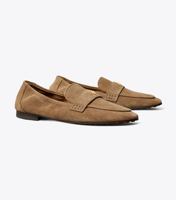 TORY BURCH SUEDE BALLET LOAFER - River Rock - Click Image to Close