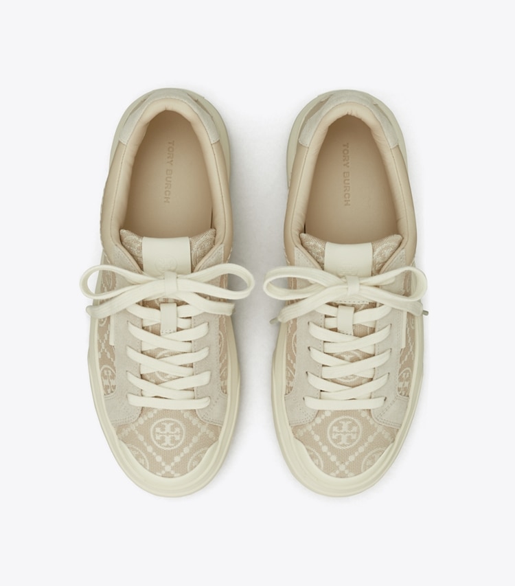 TORY BURCH T MONOGRAM LADYBUG SNEAKER - Birch / New Cream / Calcare