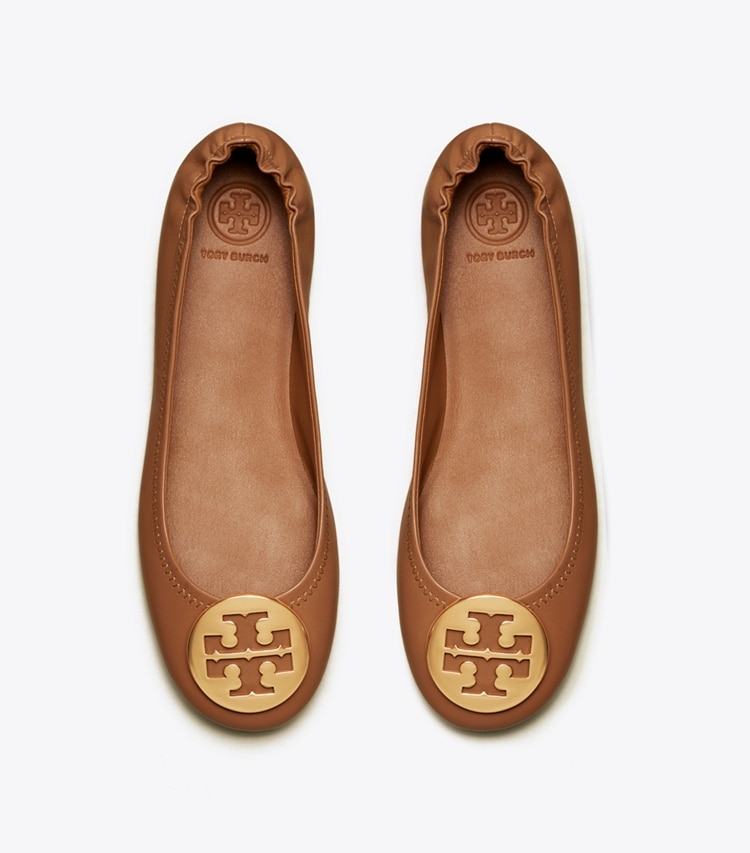 TORY BURCH MINNIE TRAVEL BALLET - Royal Tan/Gold