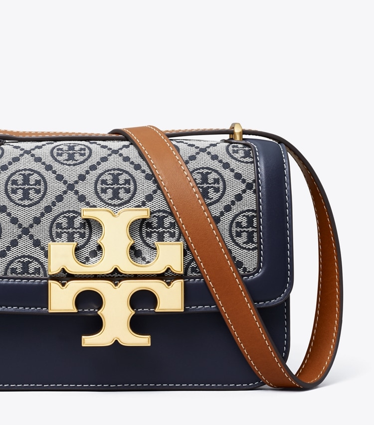 TORY BURCH SMALL T MONOGRAM ELEANOR SHOULDER BAG - Tory Navy