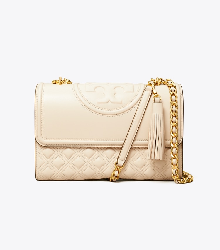 TORY BURCH FLEMING CONVERTIBLE SHOULDER BAG - New Cream