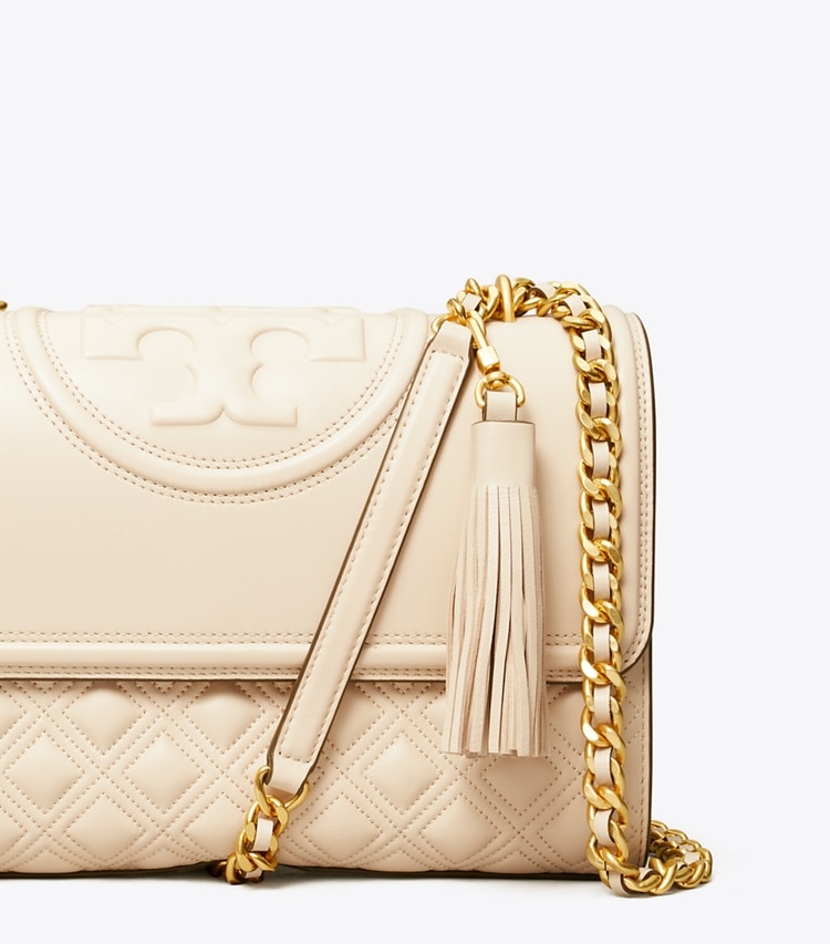 TORY BURCH FLEMING CONVERTIBLE SHOULDER BAG - New Cream