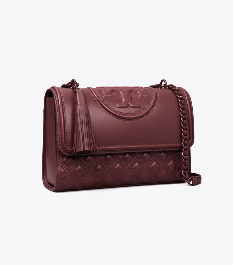 TORY BURCH FLEMING CONVERTIBLE SHOULDER BAG - Wine - Click Image to Close