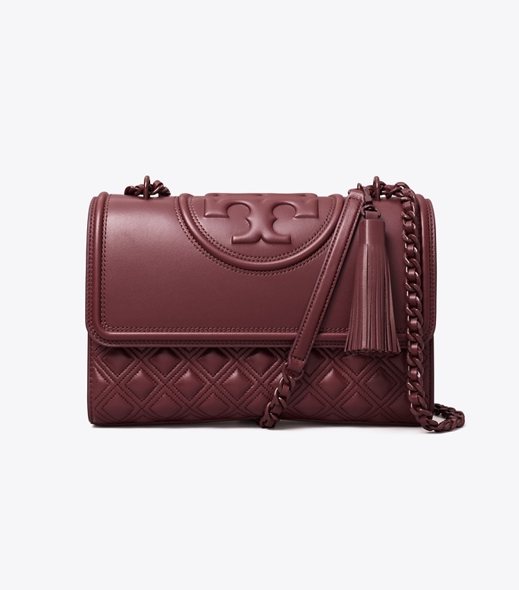 TORY BURCH FLEMING CONVERTIBLE SHOULDER BAG - Wine