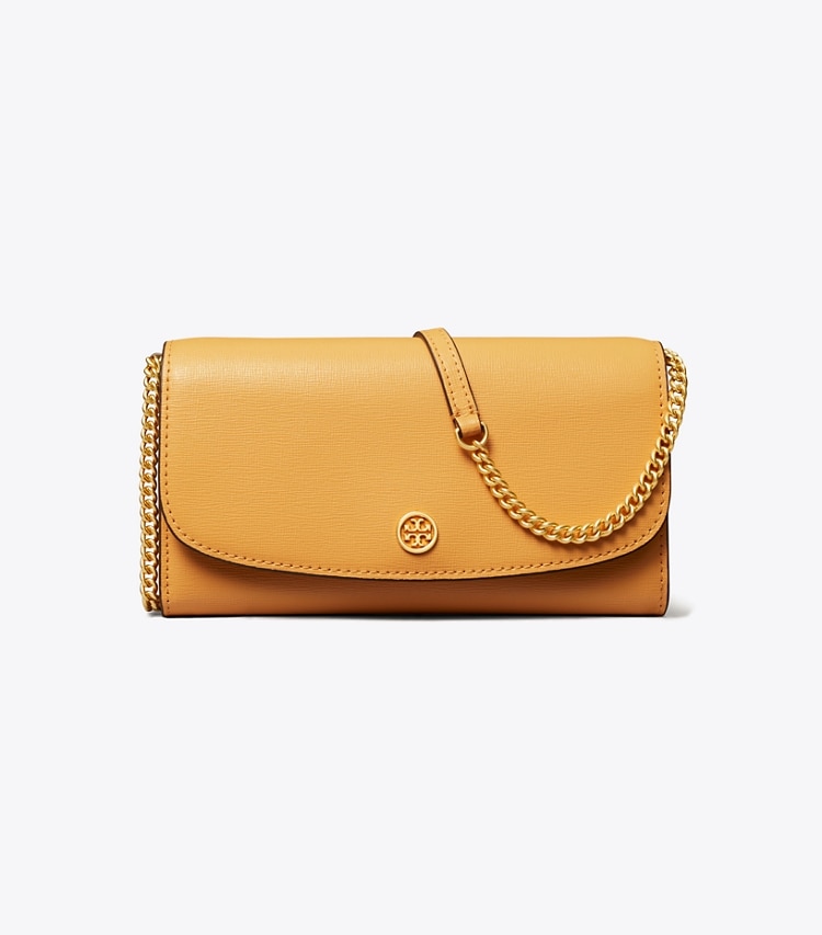 TORY BURCH ROBINSON CHAIN WALLET - English Ochre