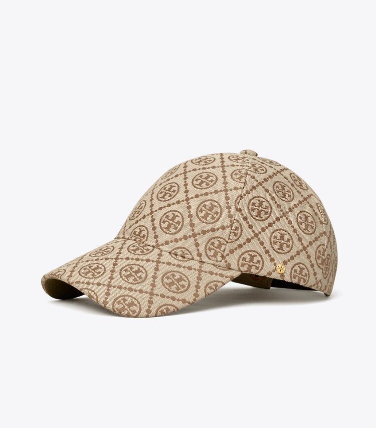 TORY BURCH T MONOGRAM BASEBALL CAP - Hazelnut - Click Image to Close