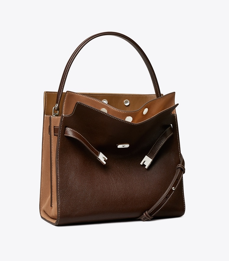 TORY BURCH LEE RADZIWILL DOUBLE BAG - Pine Bark