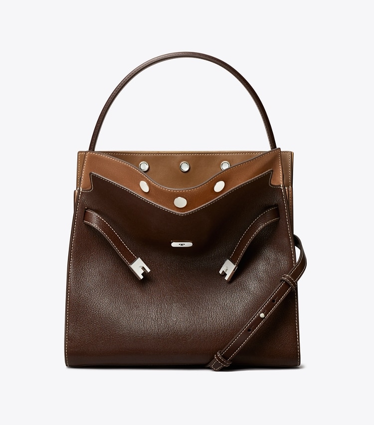 TORY BURCH LEE RADZIWILL DOUBLE BAG - Pine Bark