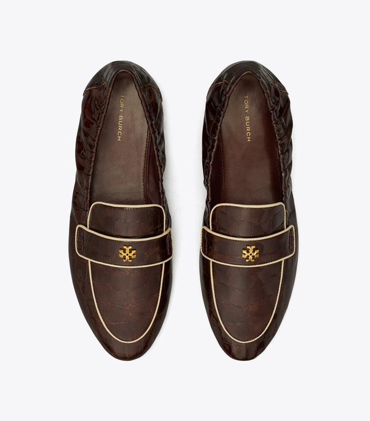 TORY BURCH BALLET LOAFER - Brown Croc / New Cream