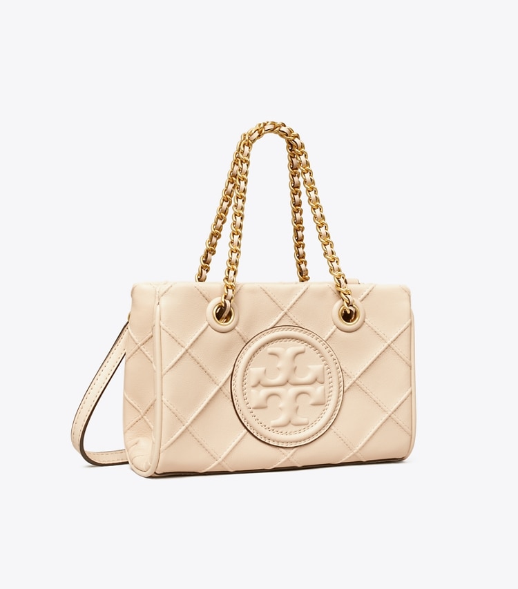 TORY BURCH MINI FLEMING SOFT CHAIN TOTE - New Cream