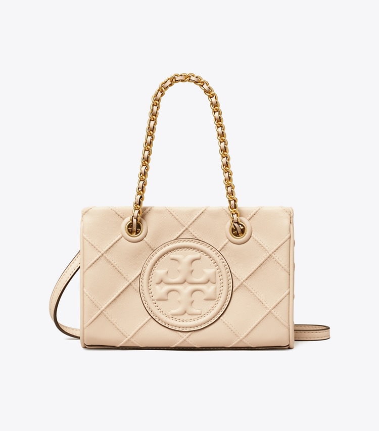 TORY BURCH MINI FLEMING SOFT CHAIN TOTE - New Cream