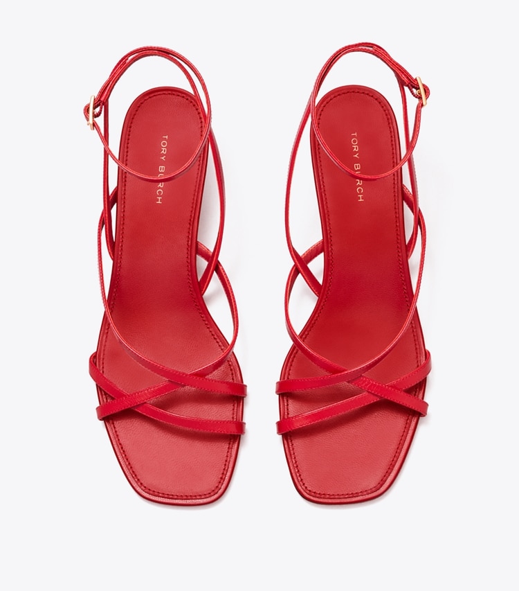 TORY BURCH CAPRI LOW HEEL SANDAL - Tory Red