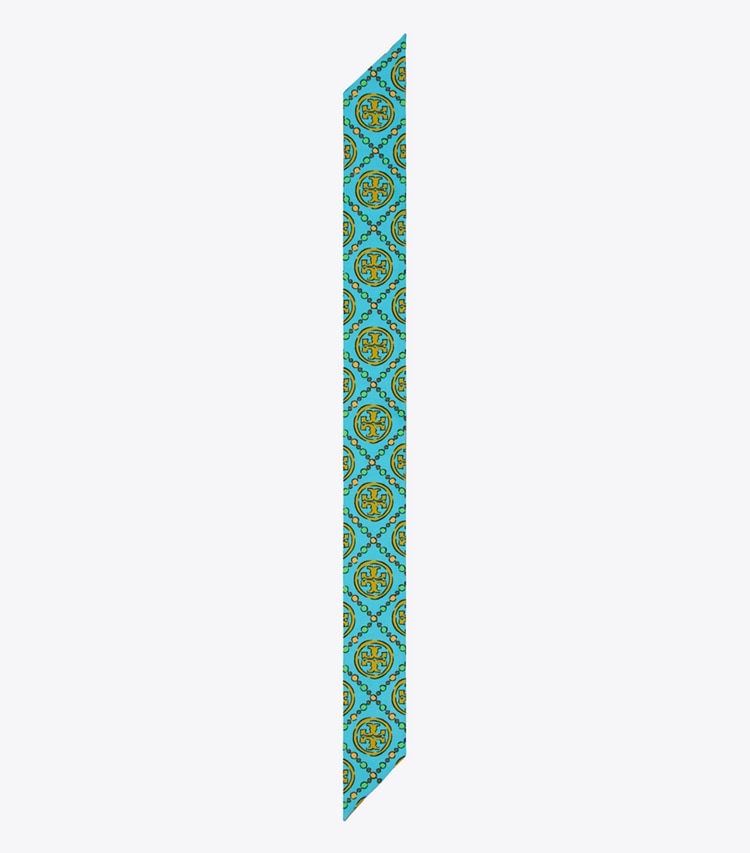 TORY BURCH T MONOGRAM RIBBON TIE - Bright Blue