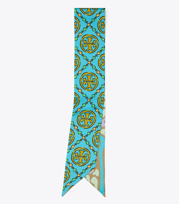 TORY BURCH T MONOGRAM RIBBON TIE - Bright Blue