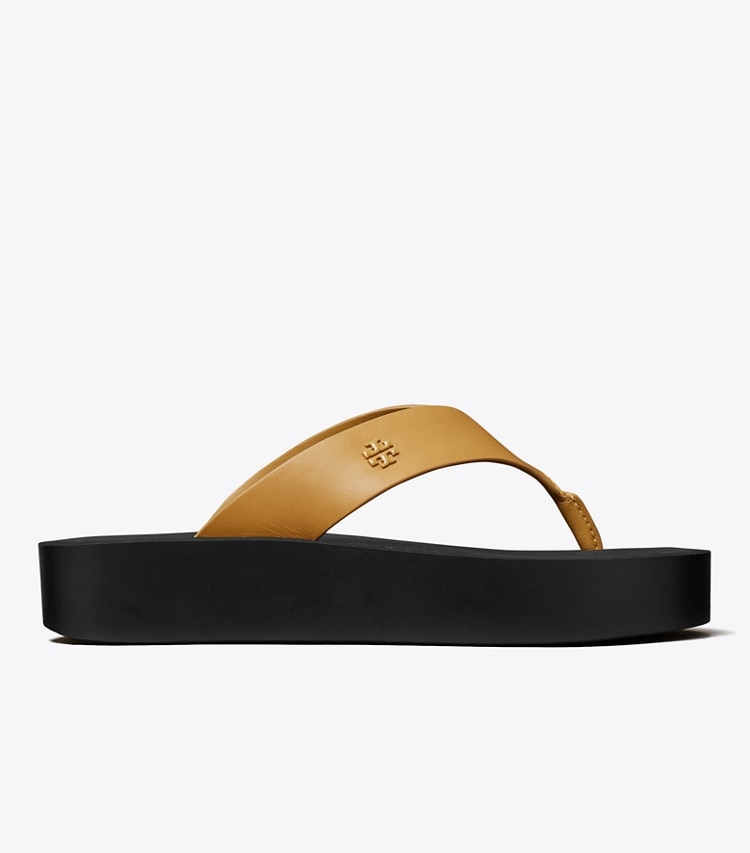 TORY BURCH PLATFORM FLIP-FLOP - Ginger Shortbread / Black