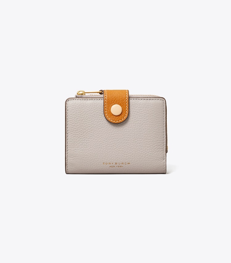 TORY BURCH COLORBLOCK BI-FOLD WALLET - Bay Gray Multi