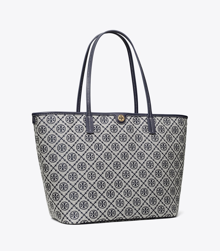 TORY BURCH T MONOGRAM ZIP TOTE - Tory Navy - Click Image to Close