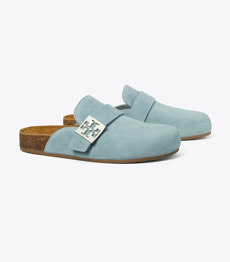 TORY BURCH SUEDE MELLOW MULE - Light Steel Blue - Click Image to Close