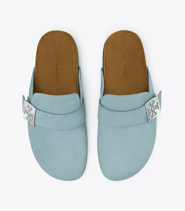 TORY BURCH SUEDE MELLOW MULE - Light Steel Blue