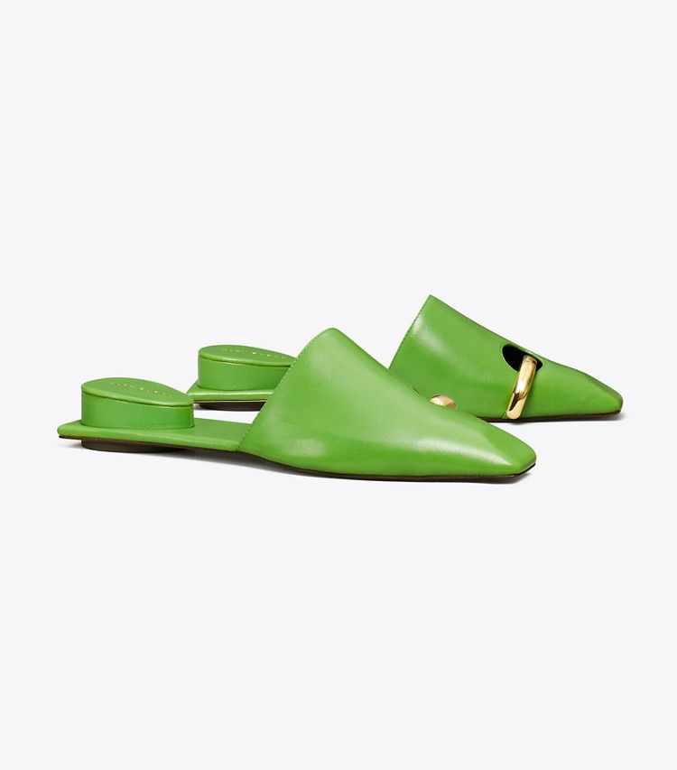 TORY BURCH PIERCED MULE - Peridot / Gold - Click Image to Close