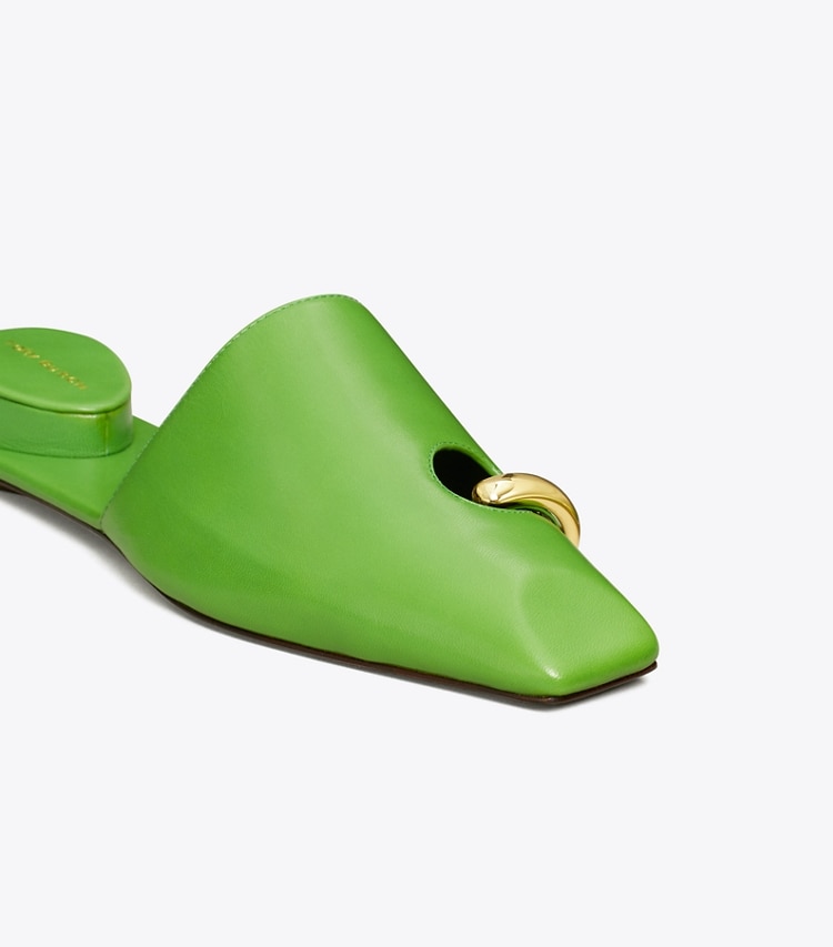 TORY BURCH PIERCED MULE - Peridot / Gold