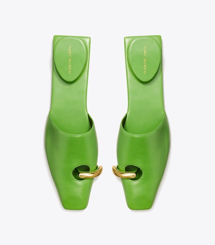 TORY BURCH PIERCED MULE - Peridot / Gold