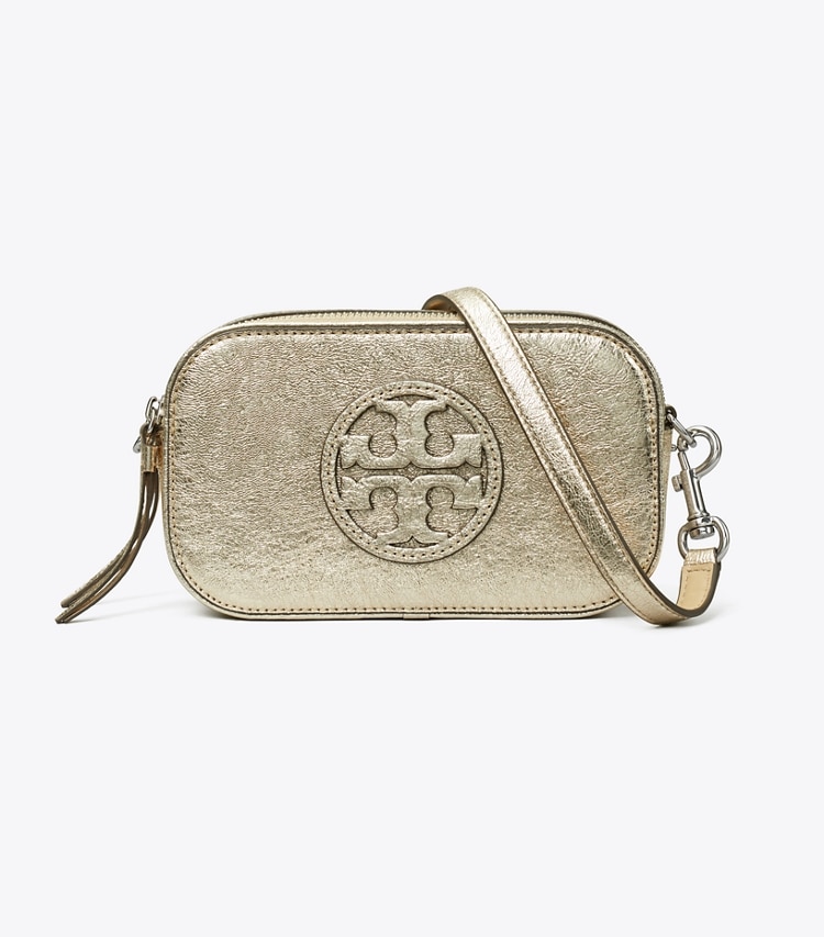 TORY BURCH MINI MILLER METALLIC CROSSBODY BAG - Gold