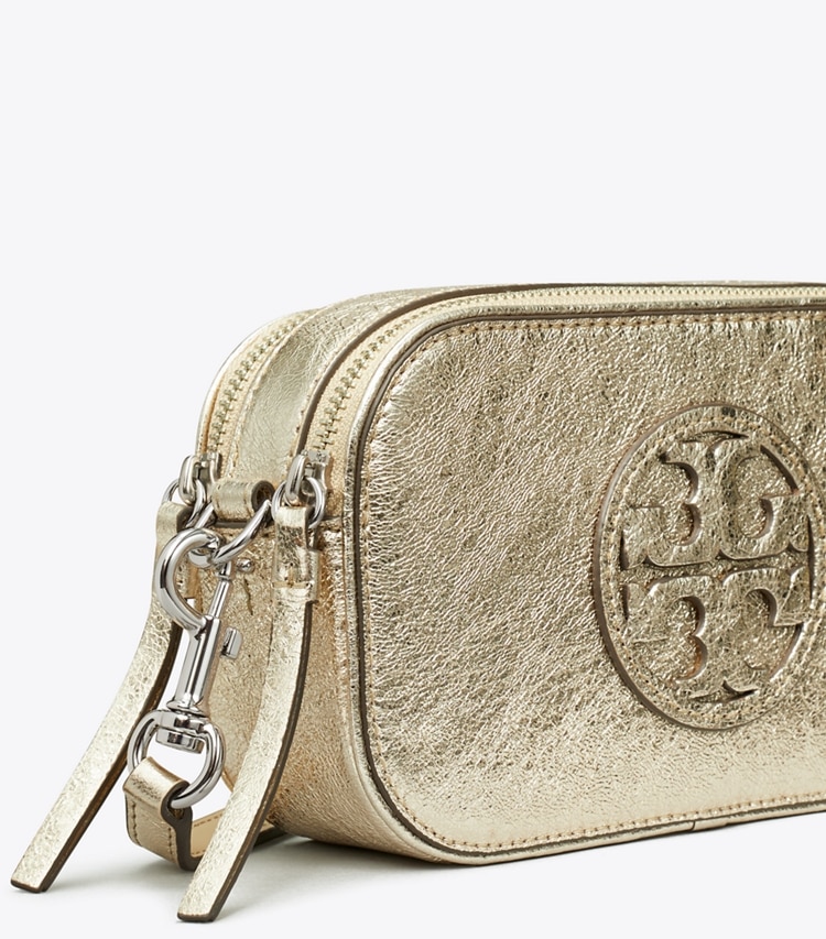 TORY BURCH MINI MILLER METALLIC CROSSBODY BAG - Gold