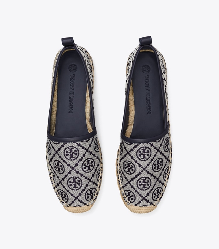 TORY BURCH T MONOGRAM PLATFORM ESPADRILLE - Navy Logo Jacquard / Perfect Navy