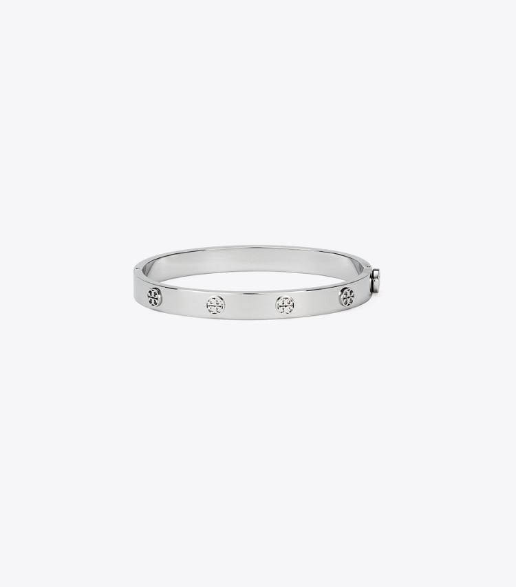 TORY BURCH MILLER STUD HINGE BRACELET, 7MM - Tory Silver - Click Image to Close