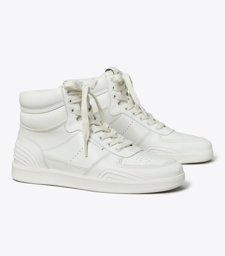 TORY BURCH CLOVER COURT HIGH-TOP SNEAKER - Purity / Bianco - Click Image to Close