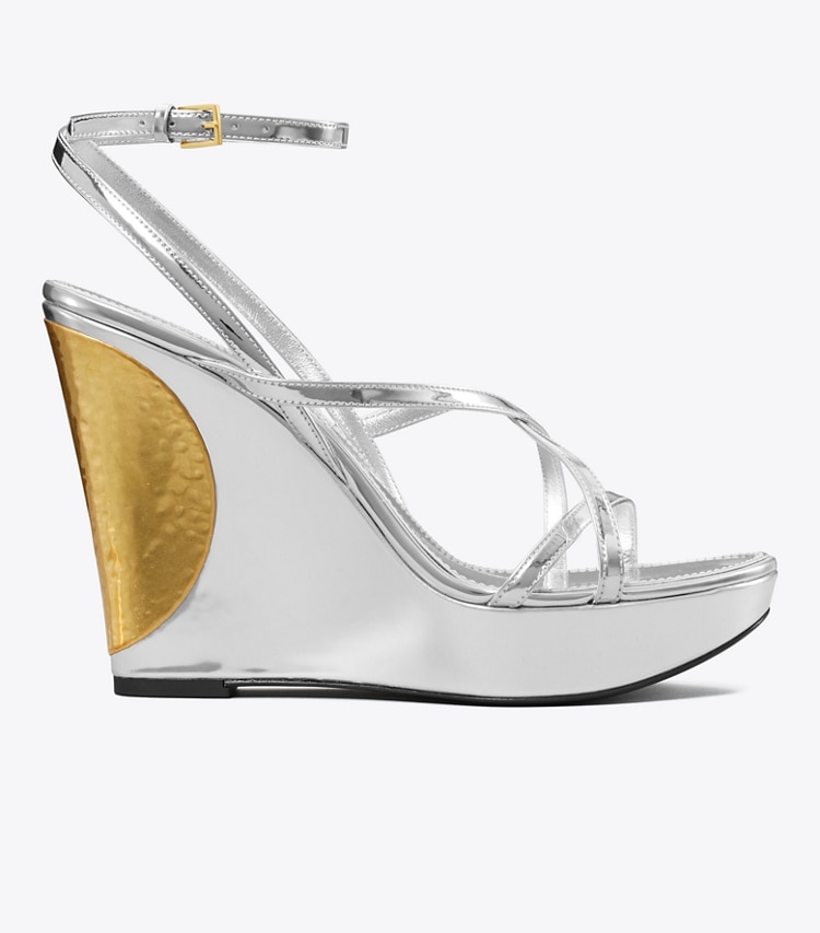 TORY BURCH PATOS WEDGE - Argento / Gold / Gold