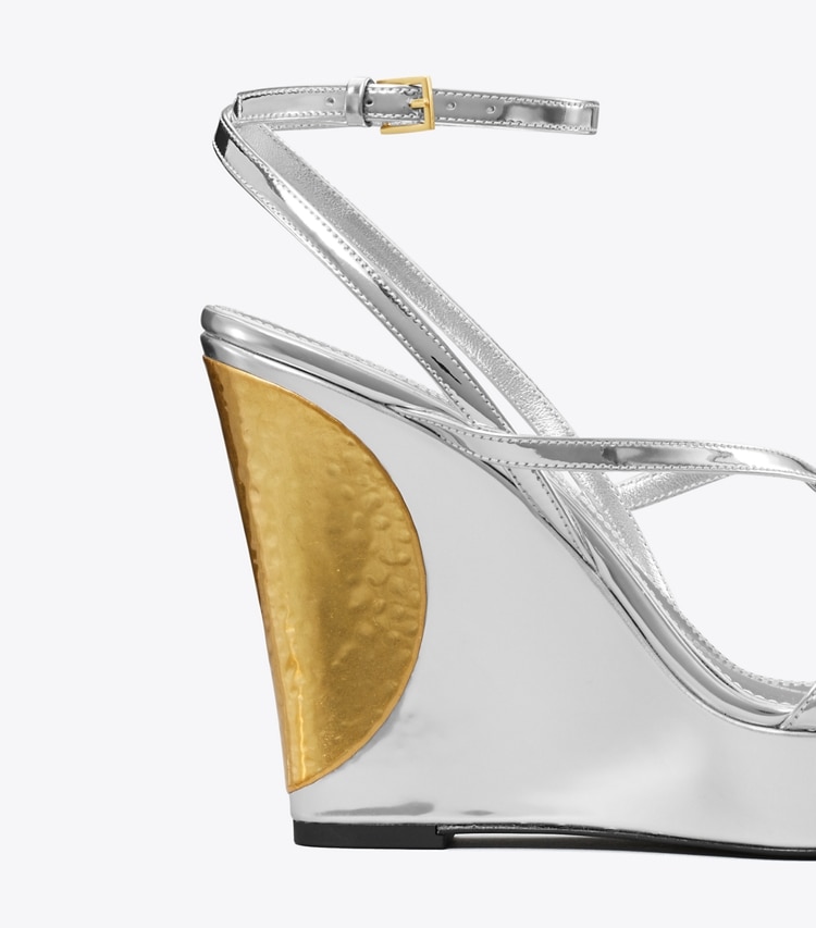 TORY BURCH PATOS WEDGE - Argento / Gold / Gold