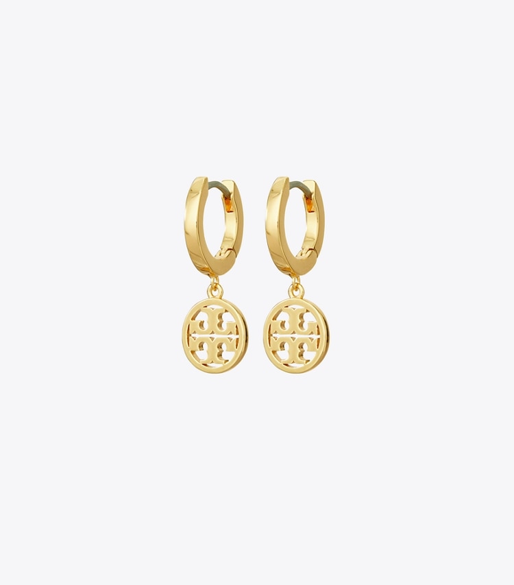 TORY BURCH MILLER HUGGIE HOOP EARRING - Tory Gold - Click Image to Close