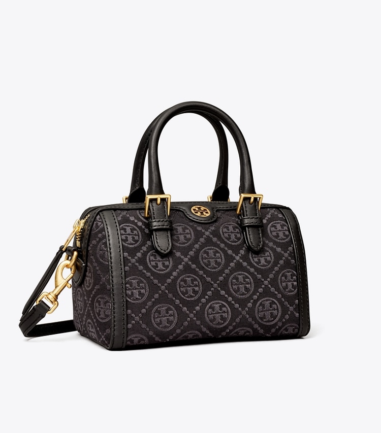 TORY BURCH MINI T MONOGRAM BARREL BAG - Black - Click Image to Close