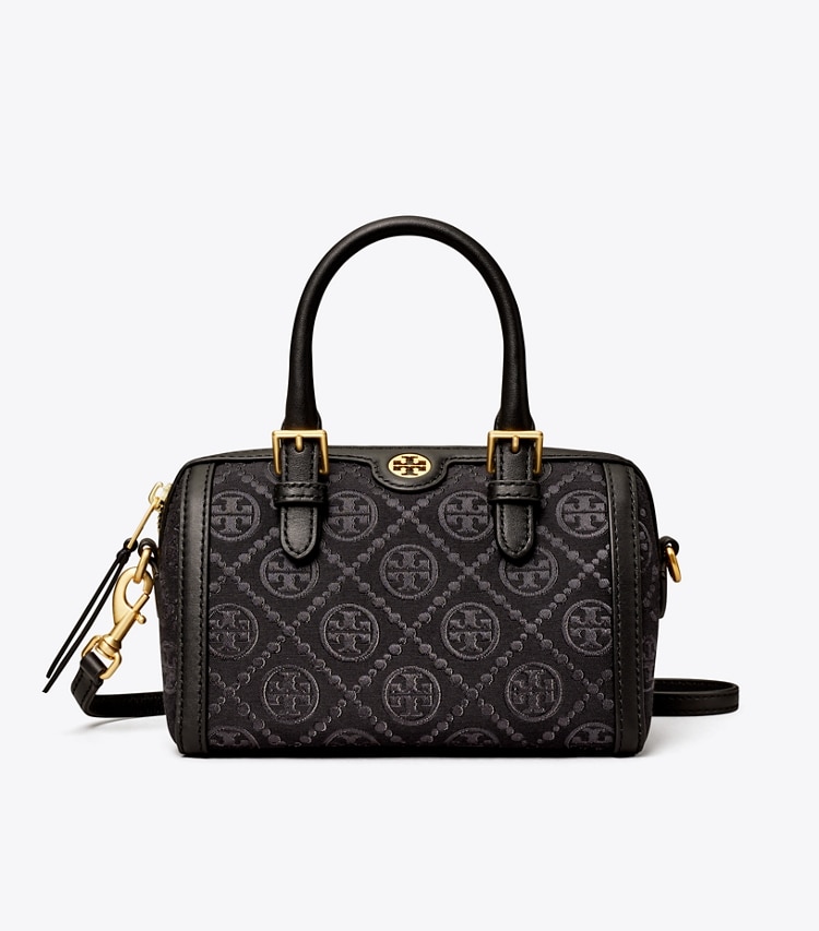 TORY BURCH MINI T MONOGRAM BARREL BAG - Black