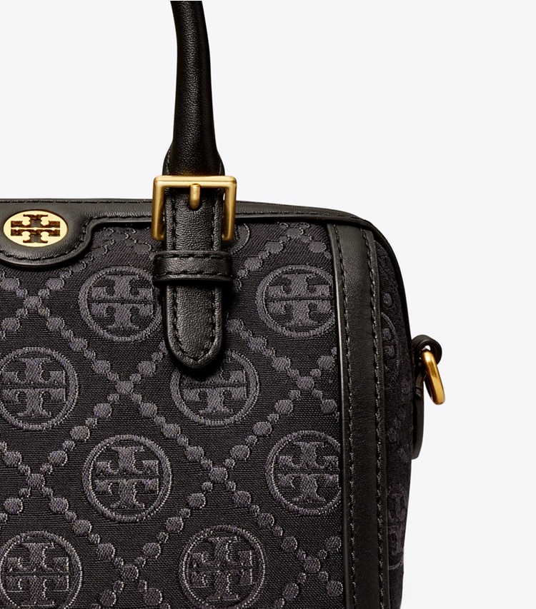 TORY BURCH MINI T MONOGRAM BARREL BAG - Black