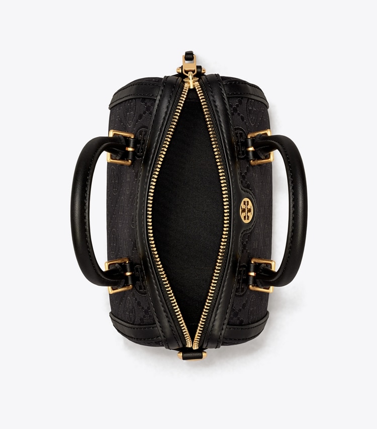 TORY BURCH MINI T MONOGRAM BARREL BAG - Black