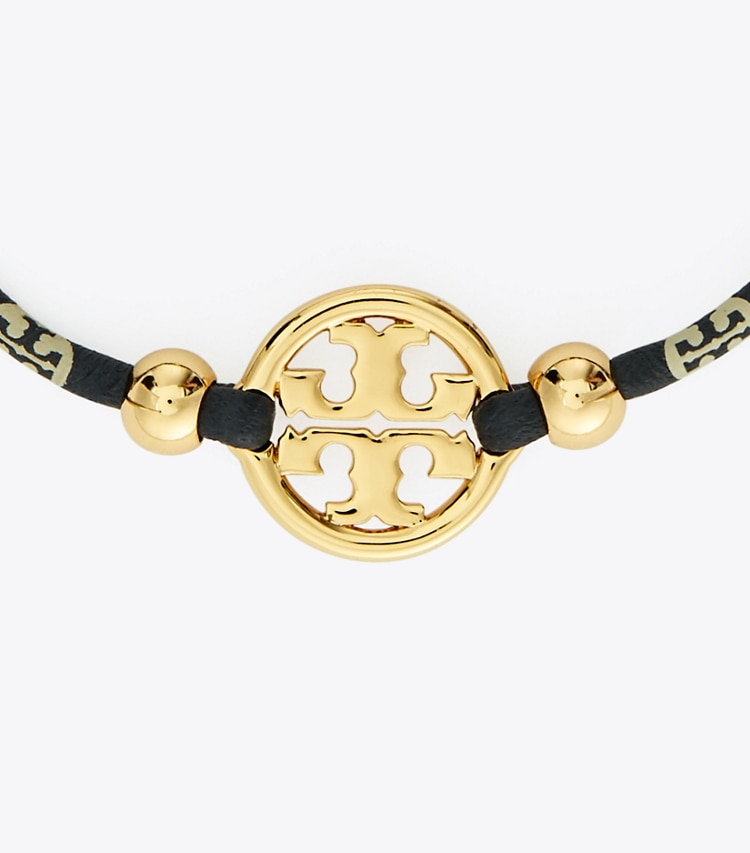 TORY BURCH T MONOGRAM MILLER SLIDER BRACELET - Tory Gold / Navy / Ivory