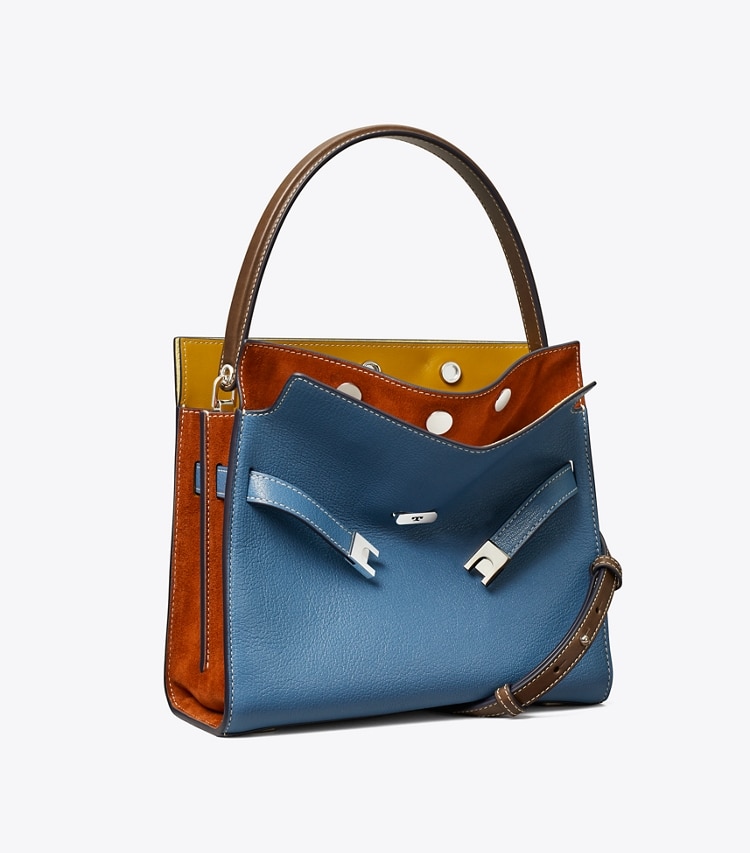 TORY BURCH SMALL LEE RADZIWILL DOUBLE BAG - Wheat Blue - Click Image to Close