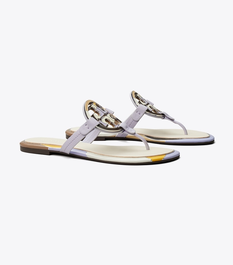 TORY BURCH MILLER ENAMEL LOGO SANDAL - Spring Lavender