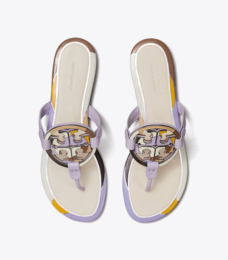 TORY BURCH MILLER ENAMEL LOGO SANDAL - Spring Lavender